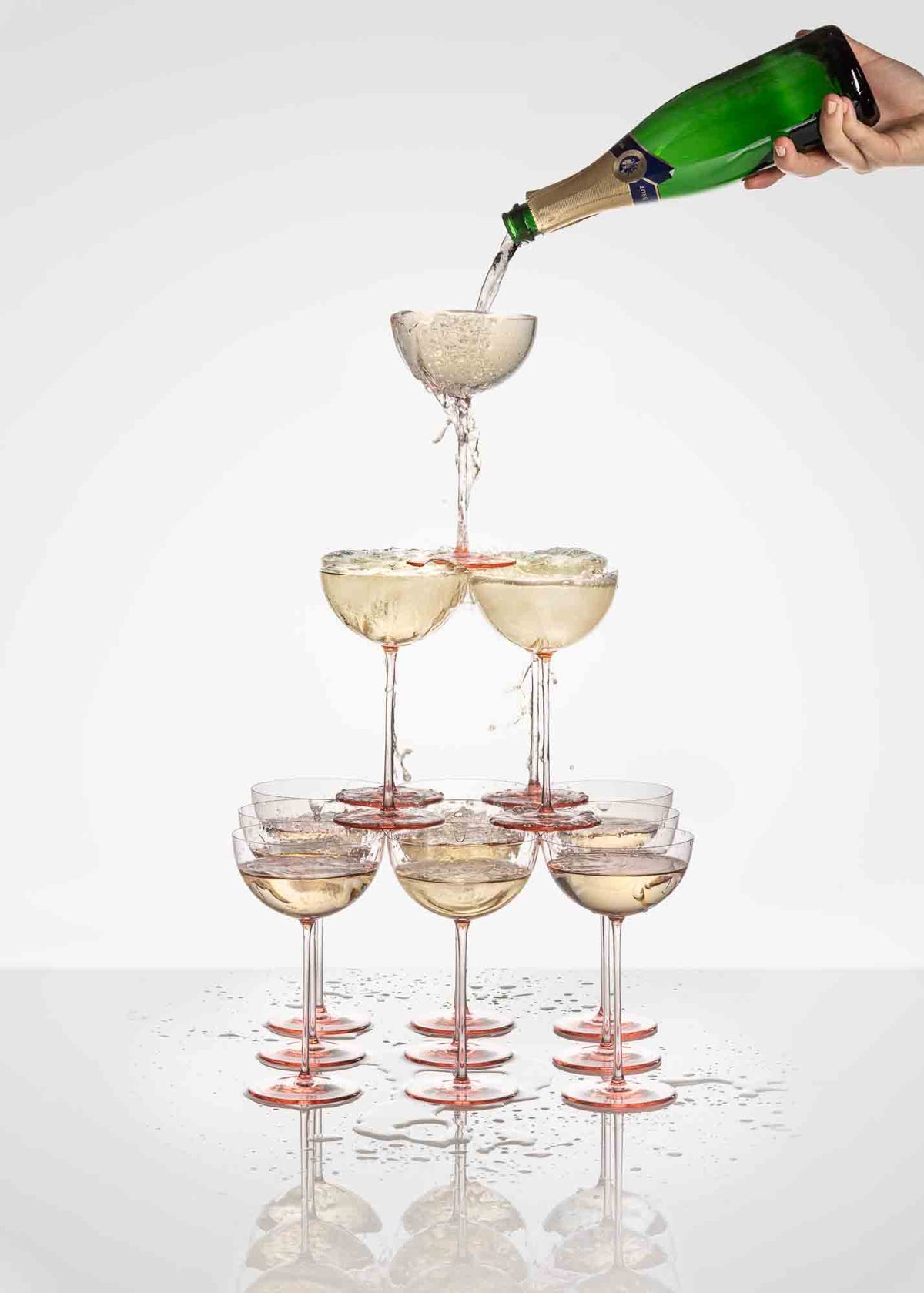 Bubbles champagne coupe glasses (set of 2)
