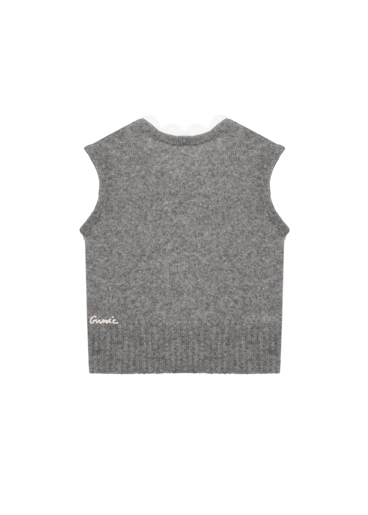 Lace-trimmed Vest - Grey
