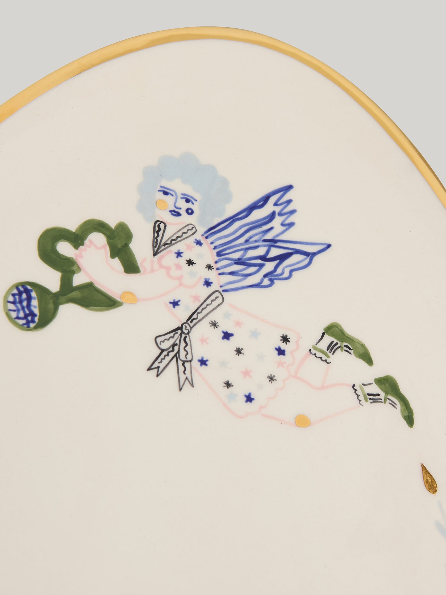 Naive pond oval plate
