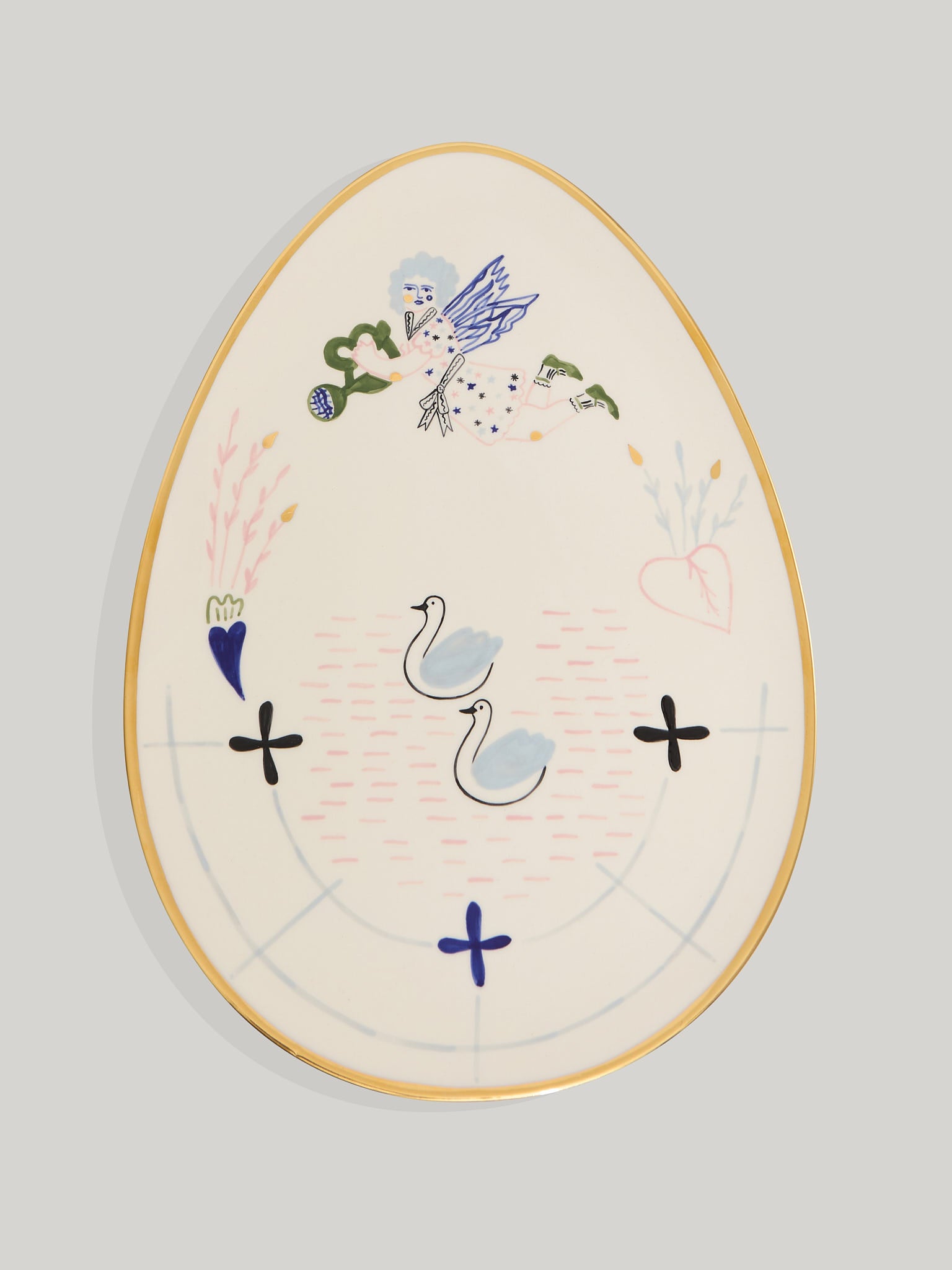 Naive pond oval plate
