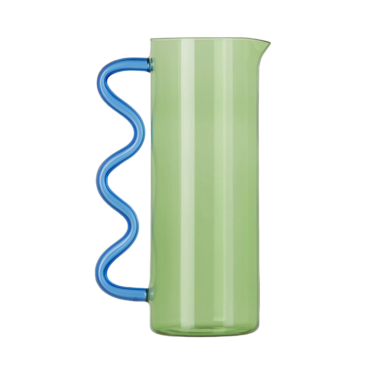 Wave pitcher - Green with blue
