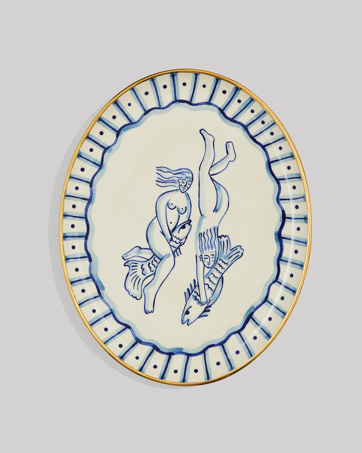Mermaids oval plate