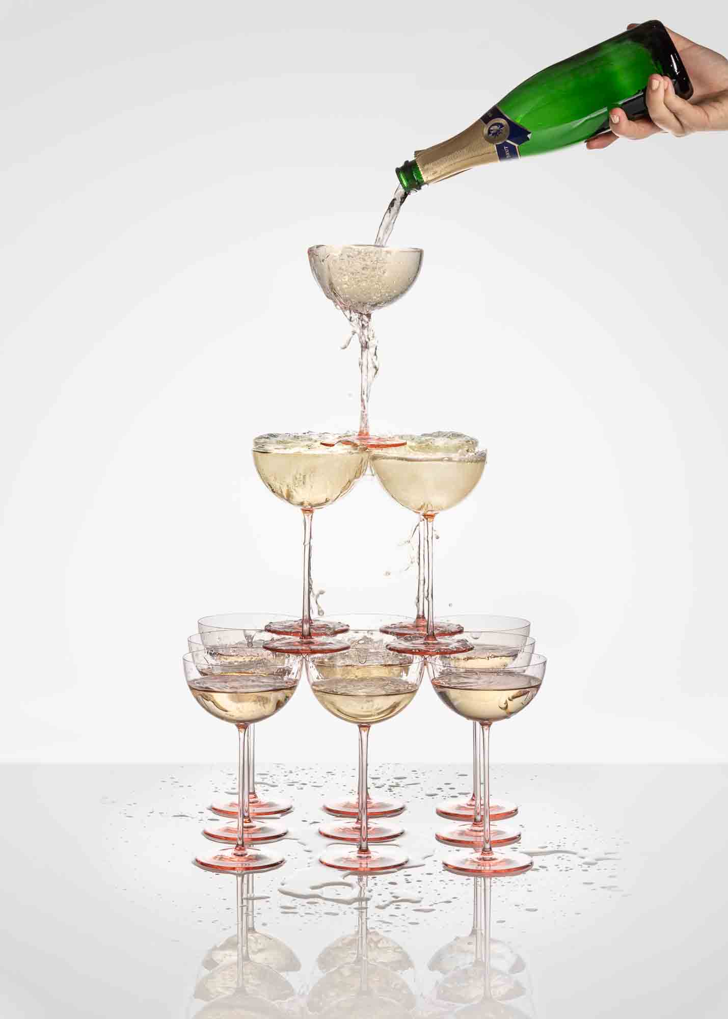 Bubbles champagne coupe glasses (set of 2)