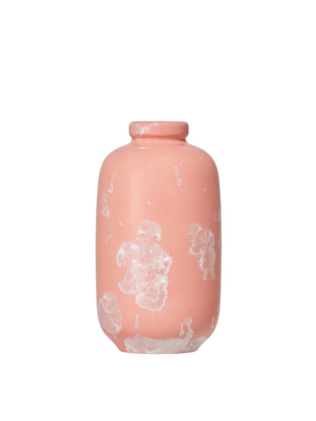Crystalline vase medium salmon pink