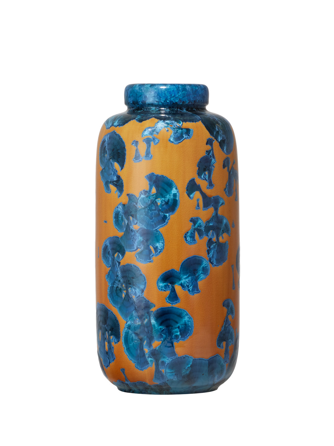Crystalline III vase mustard yellow-blue