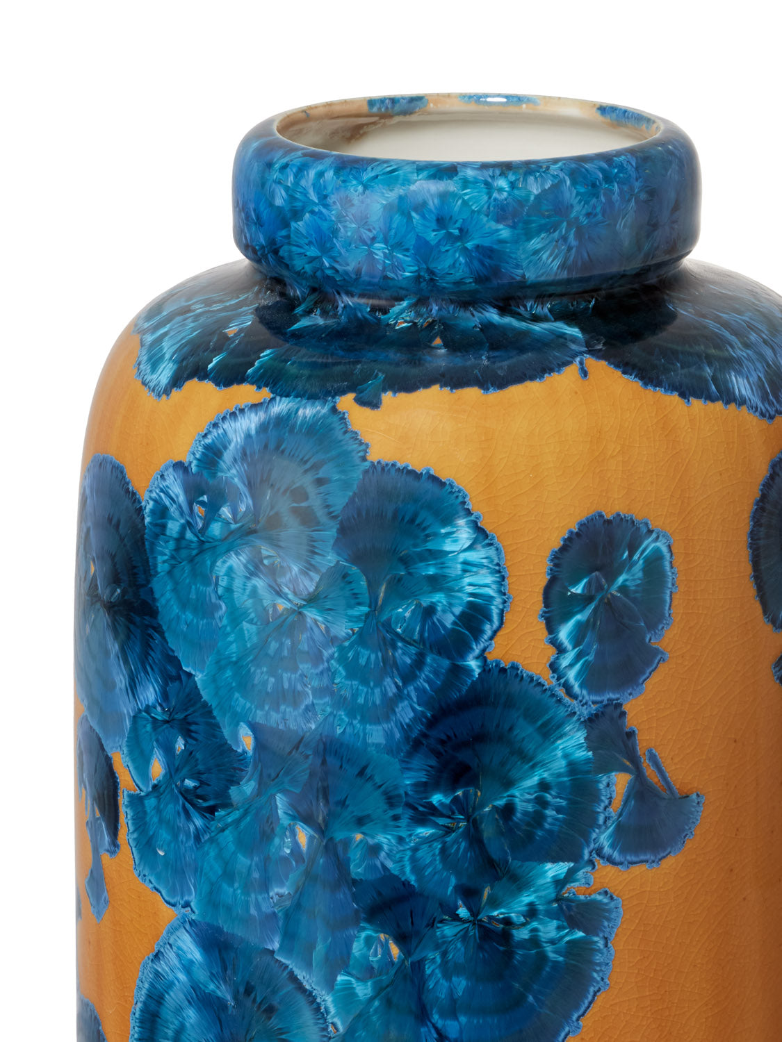 Crystalline III vase mustard yellow-blue