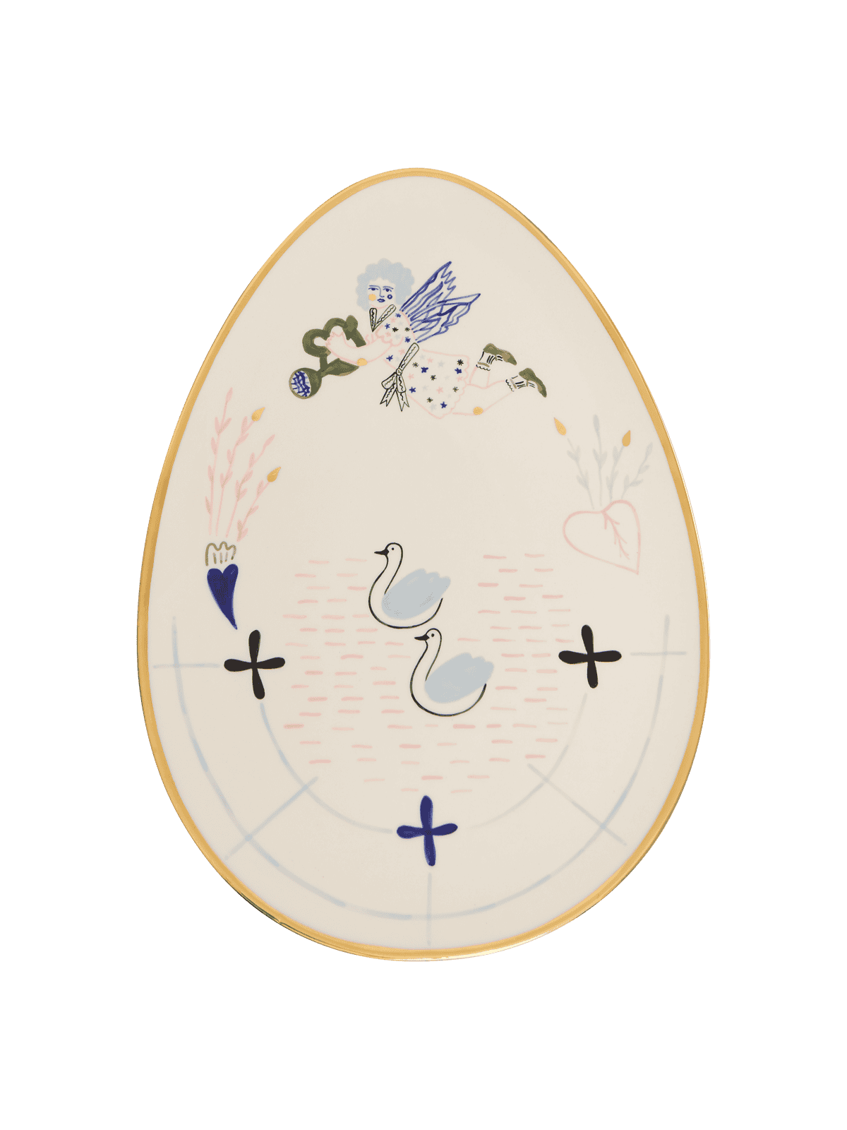 Naive pond oval plate