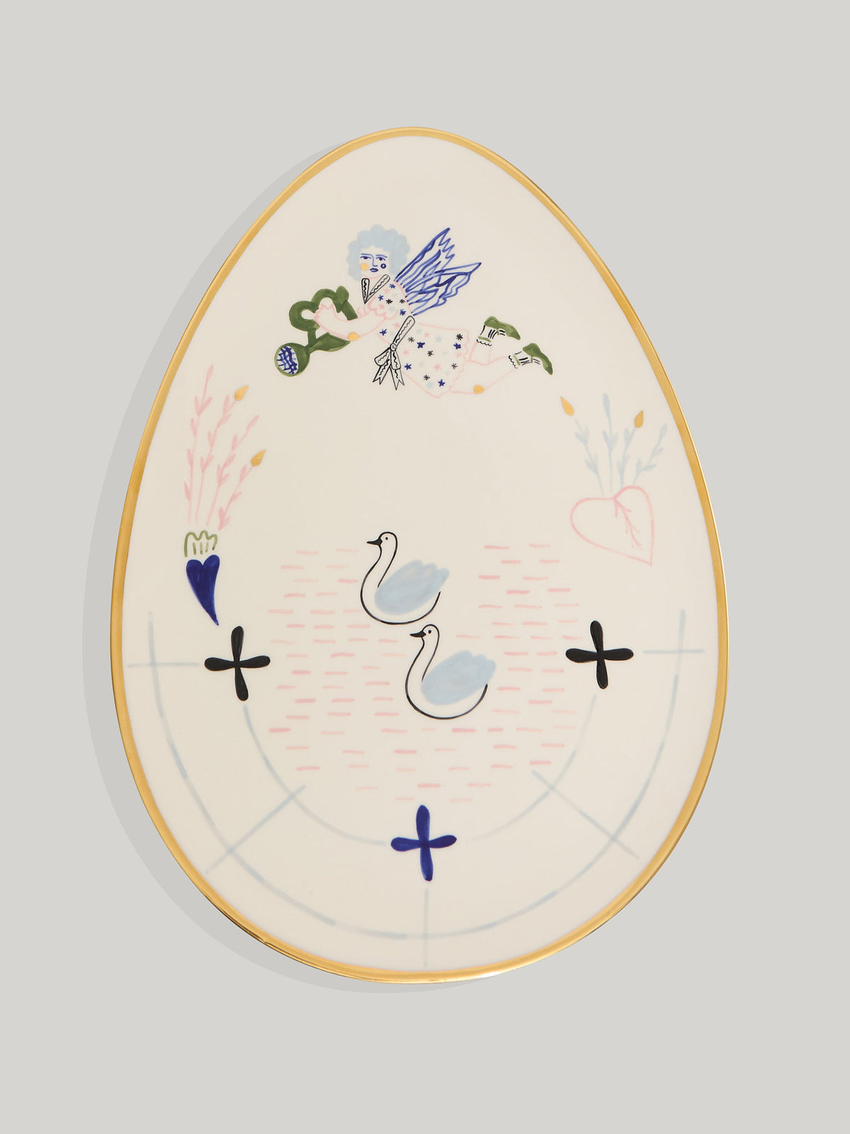Naive pond oval plate
