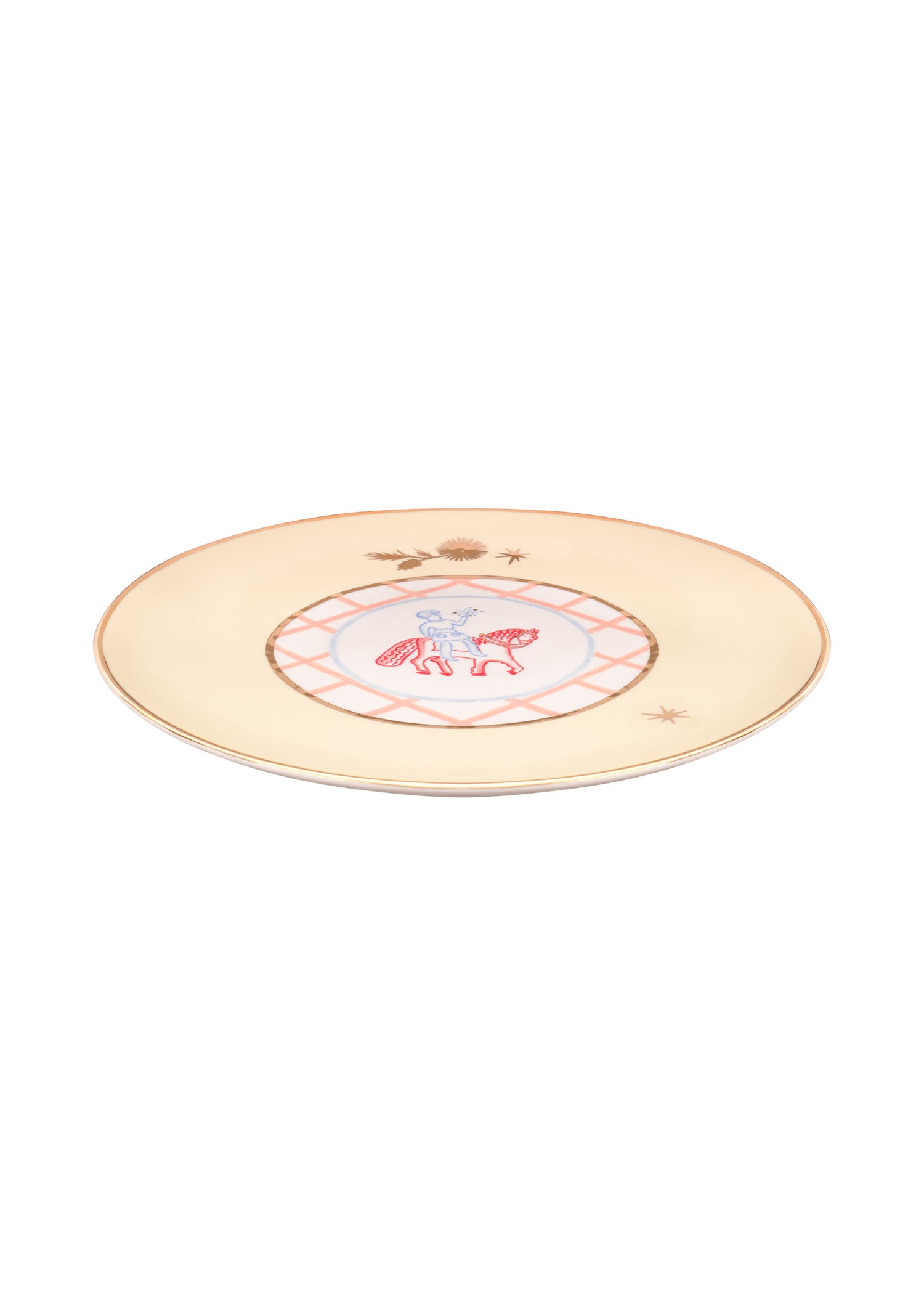 Horseman plate with flowers