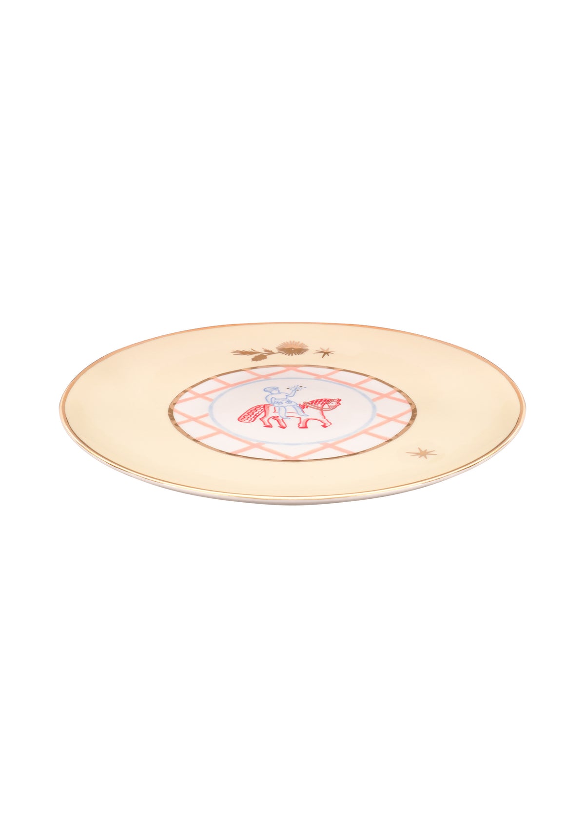 Horseman plate with flowers